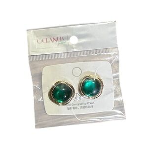 Oceanus Green Stone Earrings
